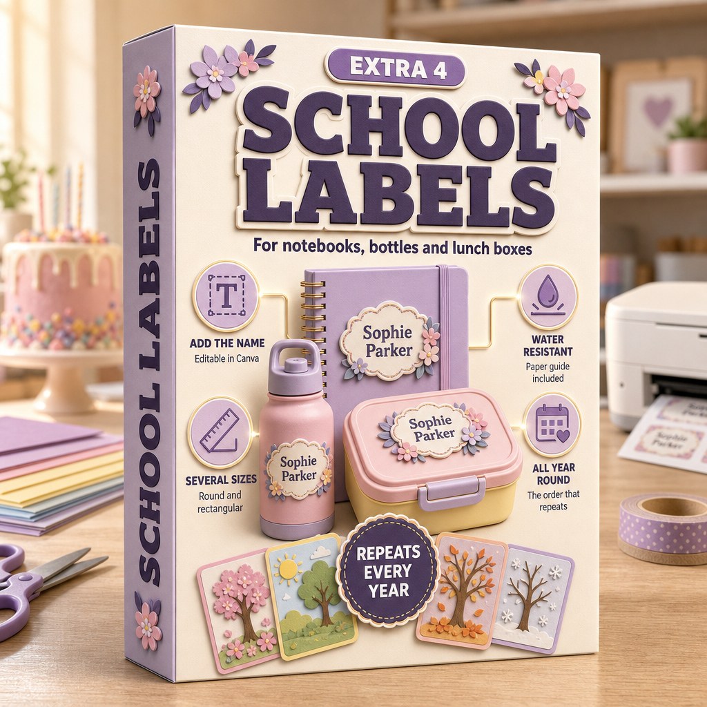 The Order That Comes Back Every Year: personalisable school labels