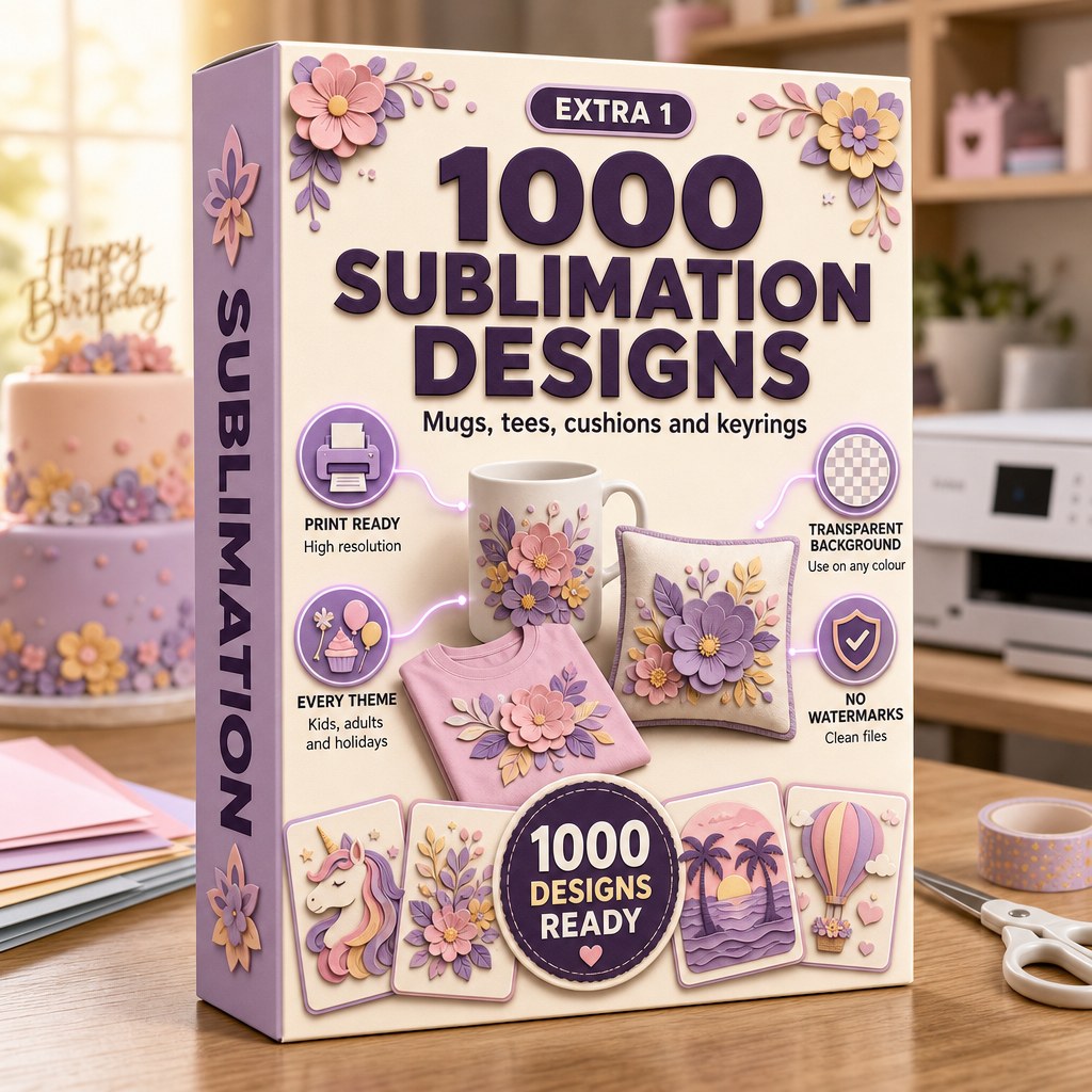The Second Sale: 1000 sublimation designs for mugs, tees and keyrings